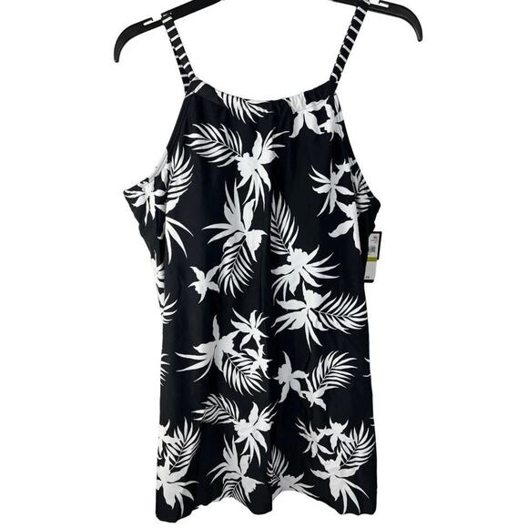 Island Escape Hawaii Gardens Printed Underwire One Piece Swimsuit Swim Dress - Picture 1 of 9